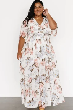 Baltic Born Kia Kimono Maxi Dress | White Floral
