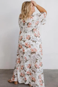 Baltic Born Kia Kimono Maxi Dress | White Floral