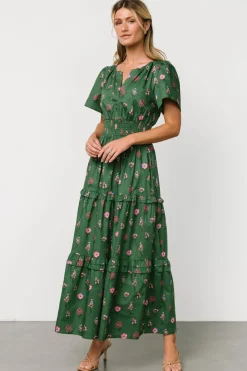 Baltic Born Kiana Poplin Maxi Dress | Green + Pink