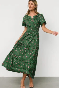 Baltic Born Kiana Poplin Maxi Dress | Green + Pink