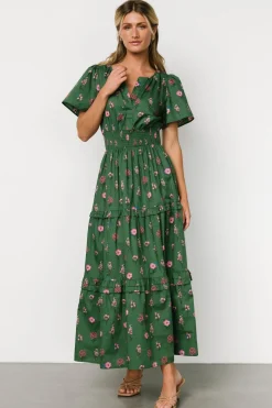 Baltic Born Kiana Poplin Maxi Dress | Green + Pink