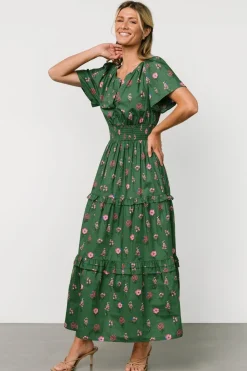 Baltic Born Kiana Poplin Maxi Dress | Green + Pink