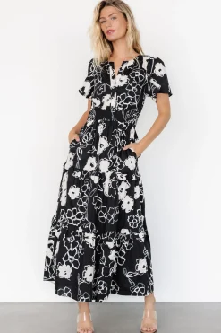 Baltic Born Kiana Poplin Maxi Dress | Black + Cream