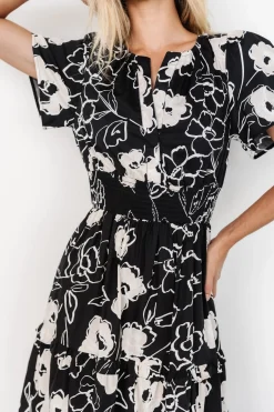 Baltic Born Kiana Poplin Maxi Dress | Black + Cream