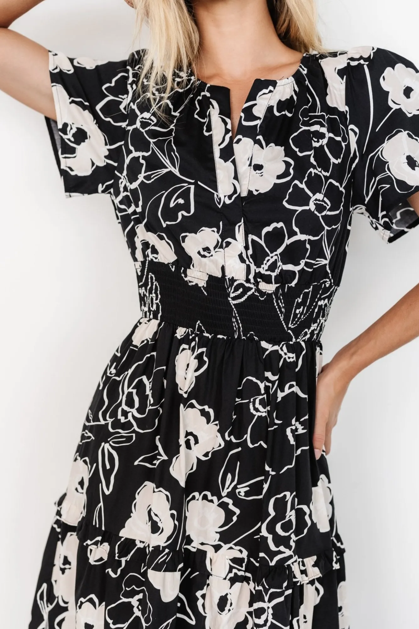 Baltic Born Kiana Poplin Maxi Dress | Black + Cream