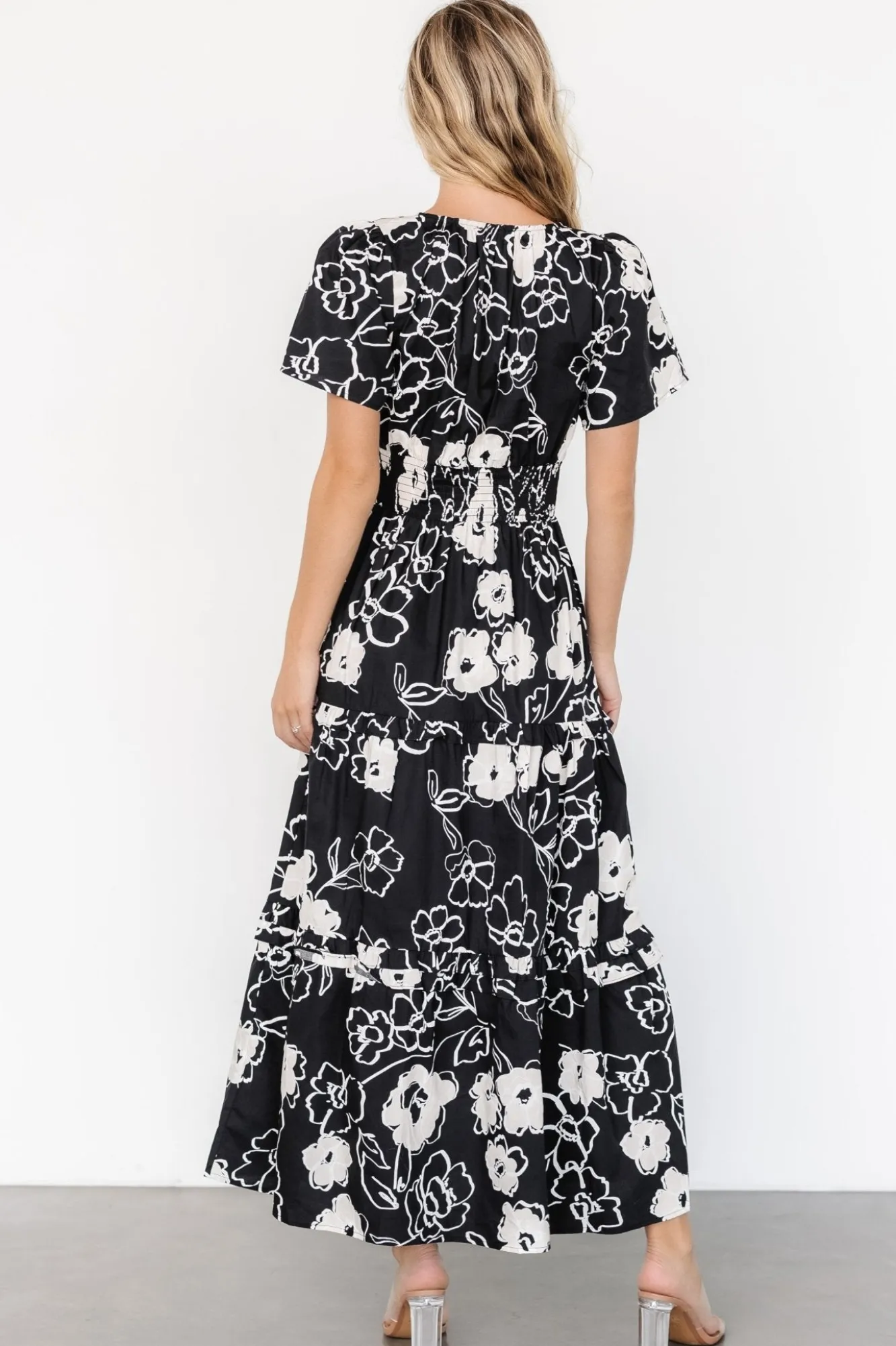Baltic Born Kiana Poplin Maxi Dress | Black + Cream