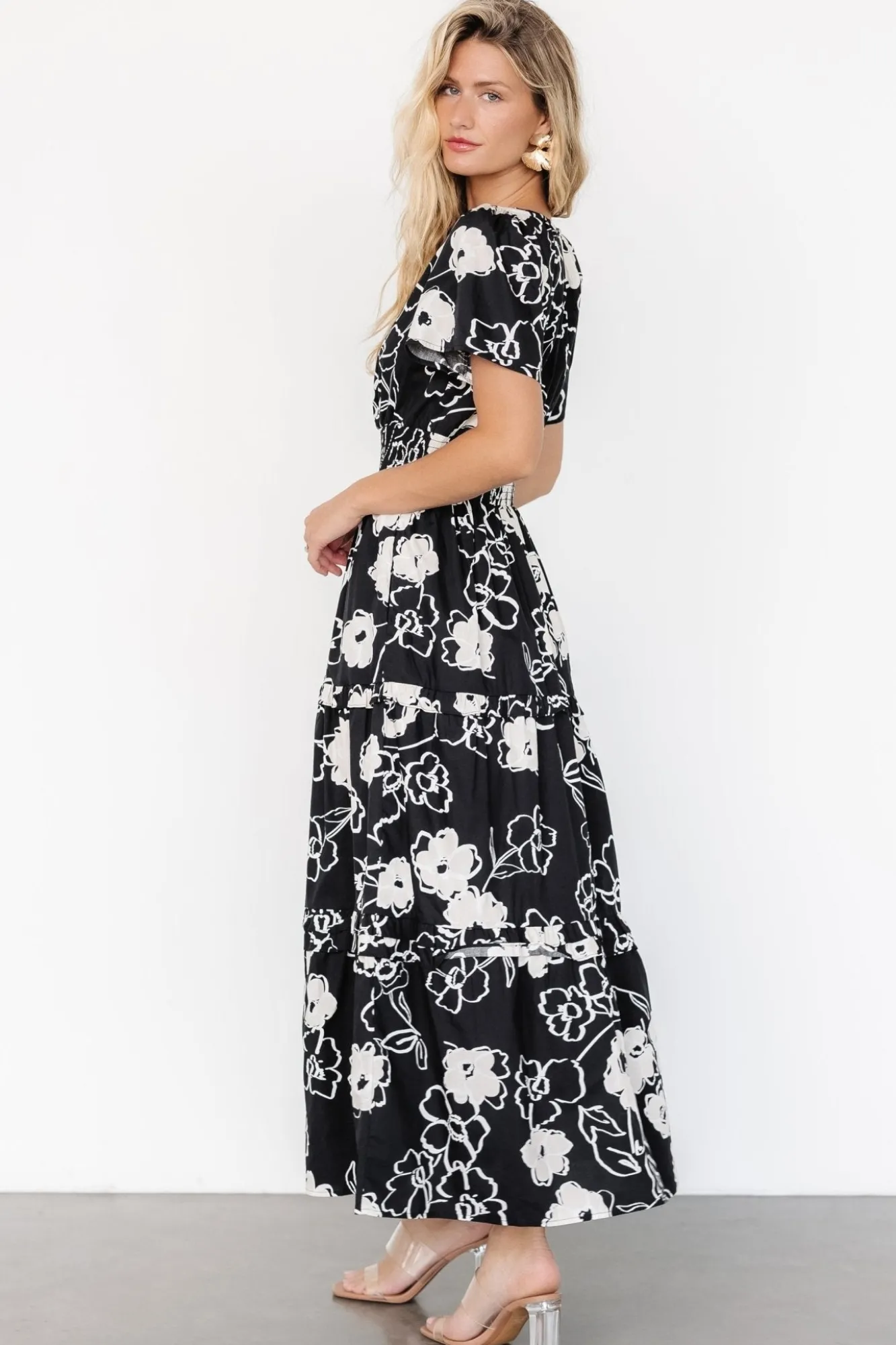 Baltic Born Kiana Poplin Maxi Dress | Black + Cream