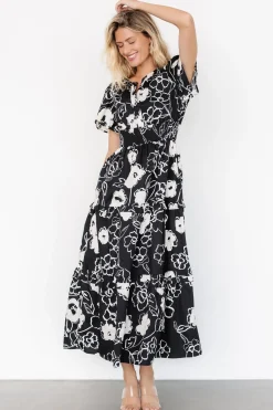 Baltic Born Kiana Poplin Maxi Dress | Black + Cream