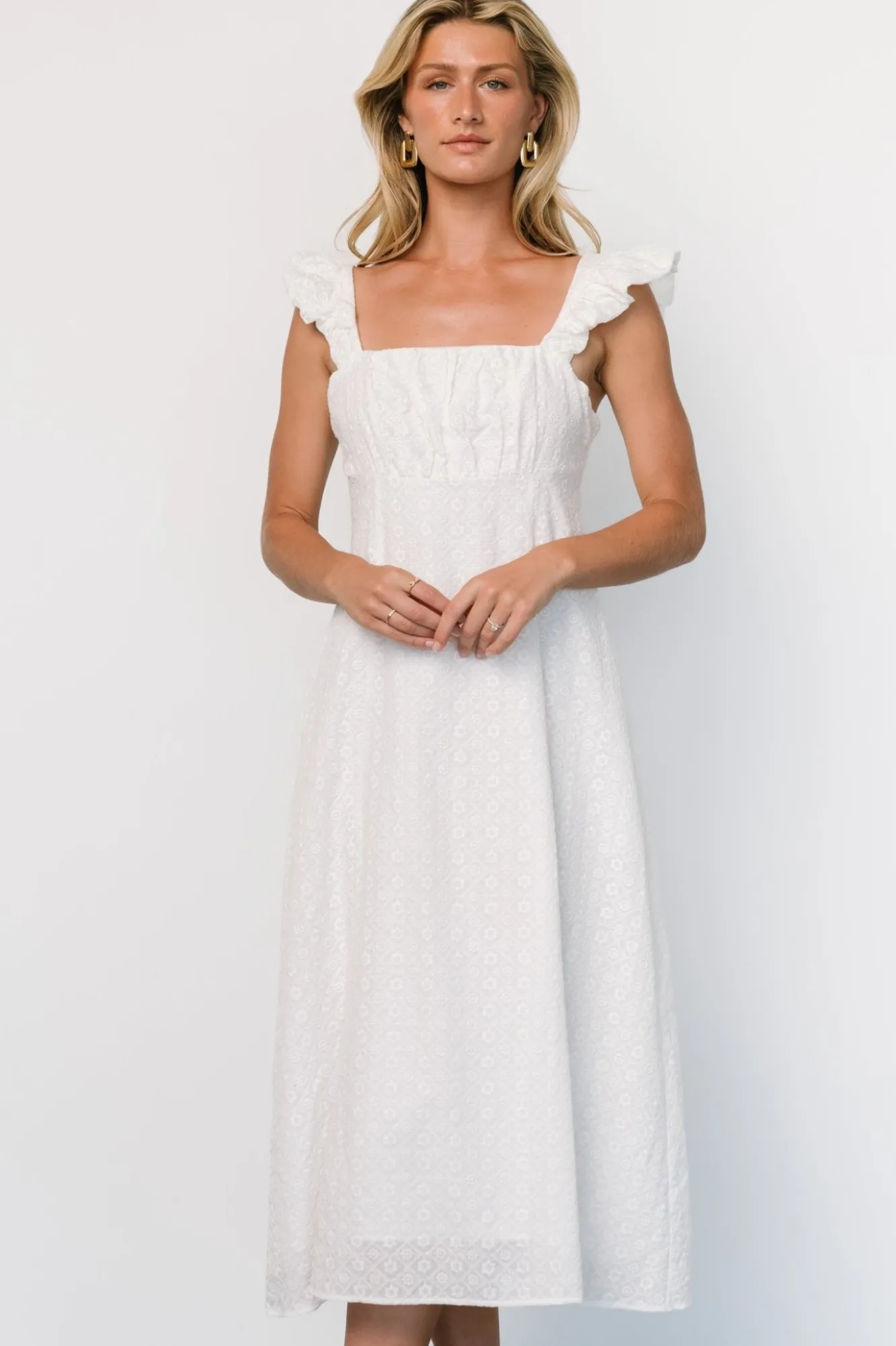 Baltic Born Kiara Eyelet Midi Dress | Off White