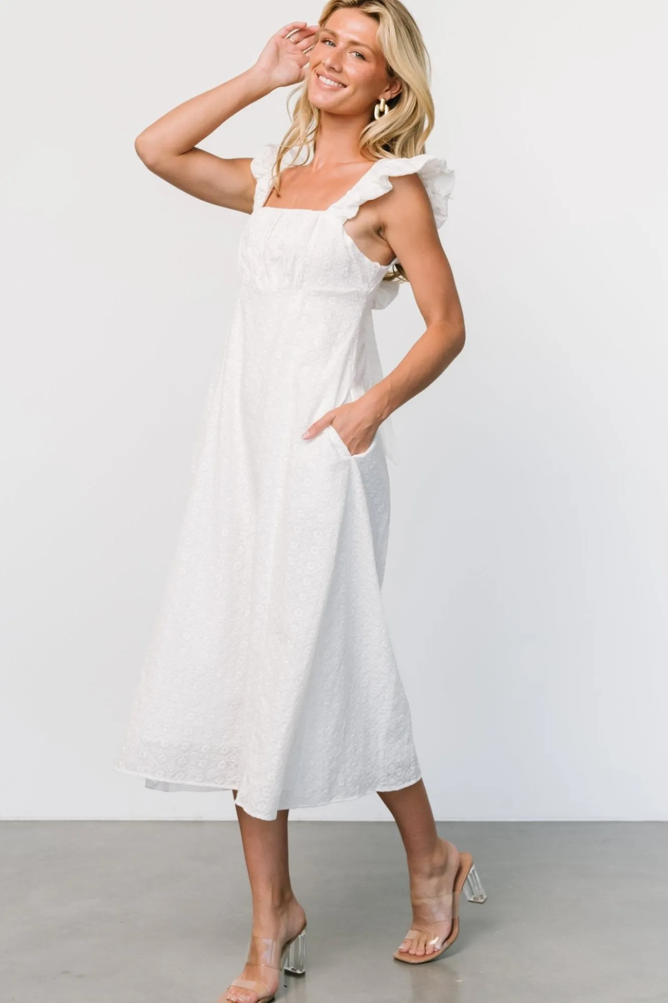 Baltic Born Kiara Eyelet Midi Dress | Off White