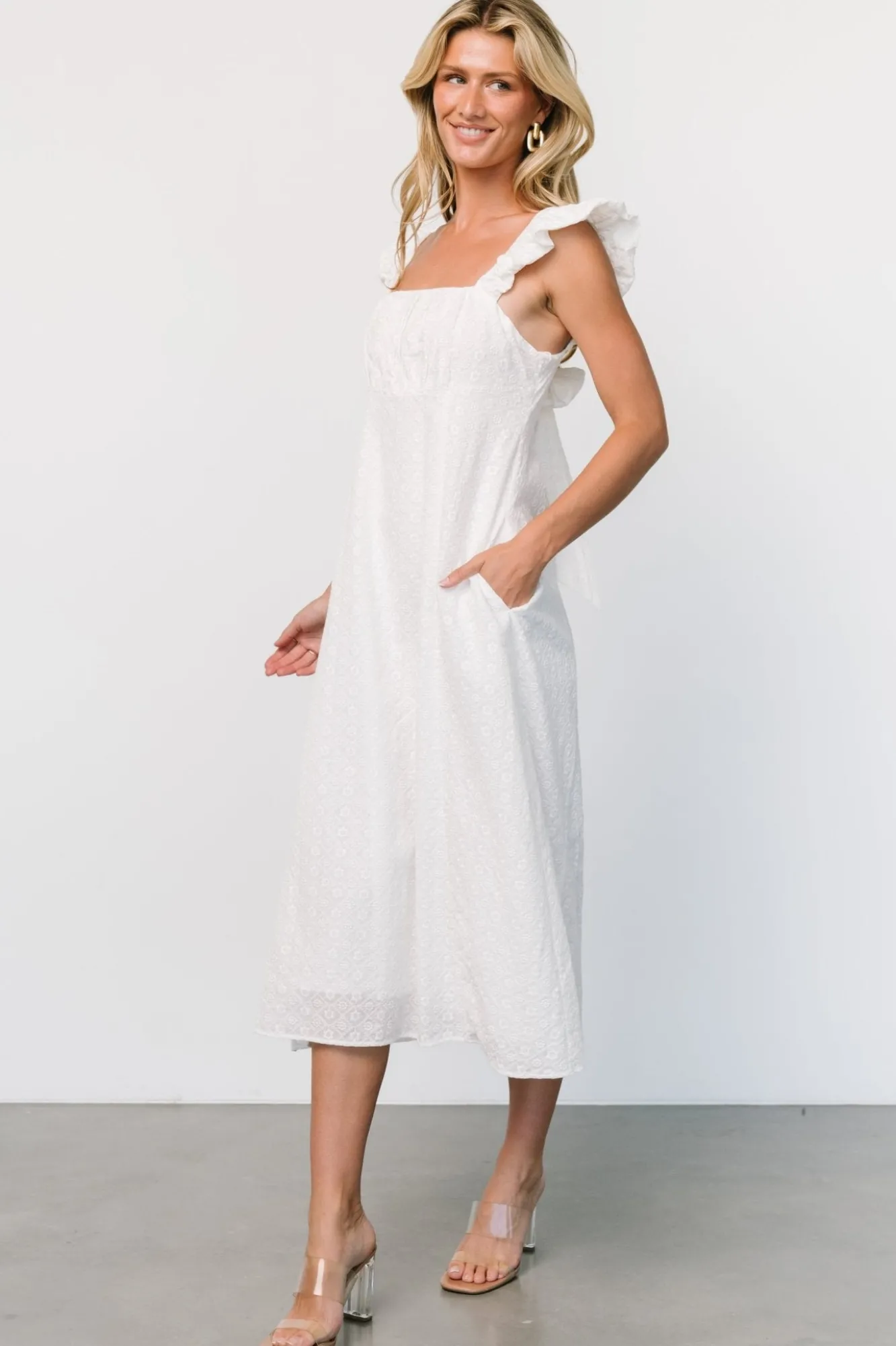 Baltic Born Kiara Eyelet Midi Dress | Off White