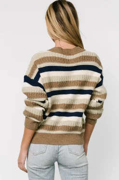 Baltic Born Kira Striped Sweater | Navy + Sage Multi