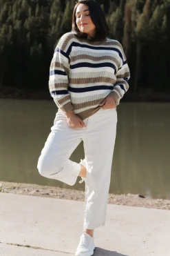 Baltic Born Kira Striped Sweater | Navy + Sage Multi