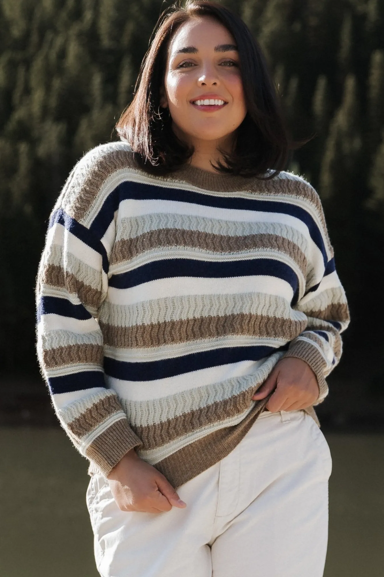 Baltic Born Kira Striped Sweater | Navy + Sage Multi