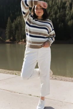 Baltic Born Kira Striped Sweater | Navy + Sage Multi