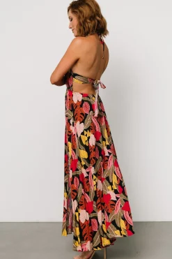 Baltic Born Kota Halter Maxi Dress | Navy Multi Print