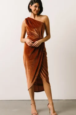 Baltic Born Kourtney Velvet One Shoulder Midi Dress |
