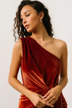 Baltic Born Kourtney Velvet One Shoulder Midi Dress |