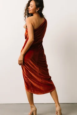 Baltic Born Kourtney Velvet One Shoulder Midi Dress |