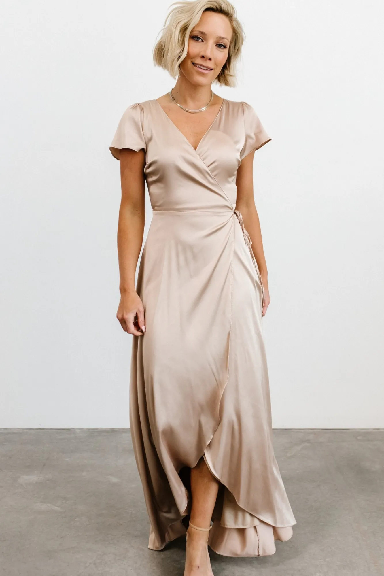 Baltic Born Krystal Satin Wrap Gown |