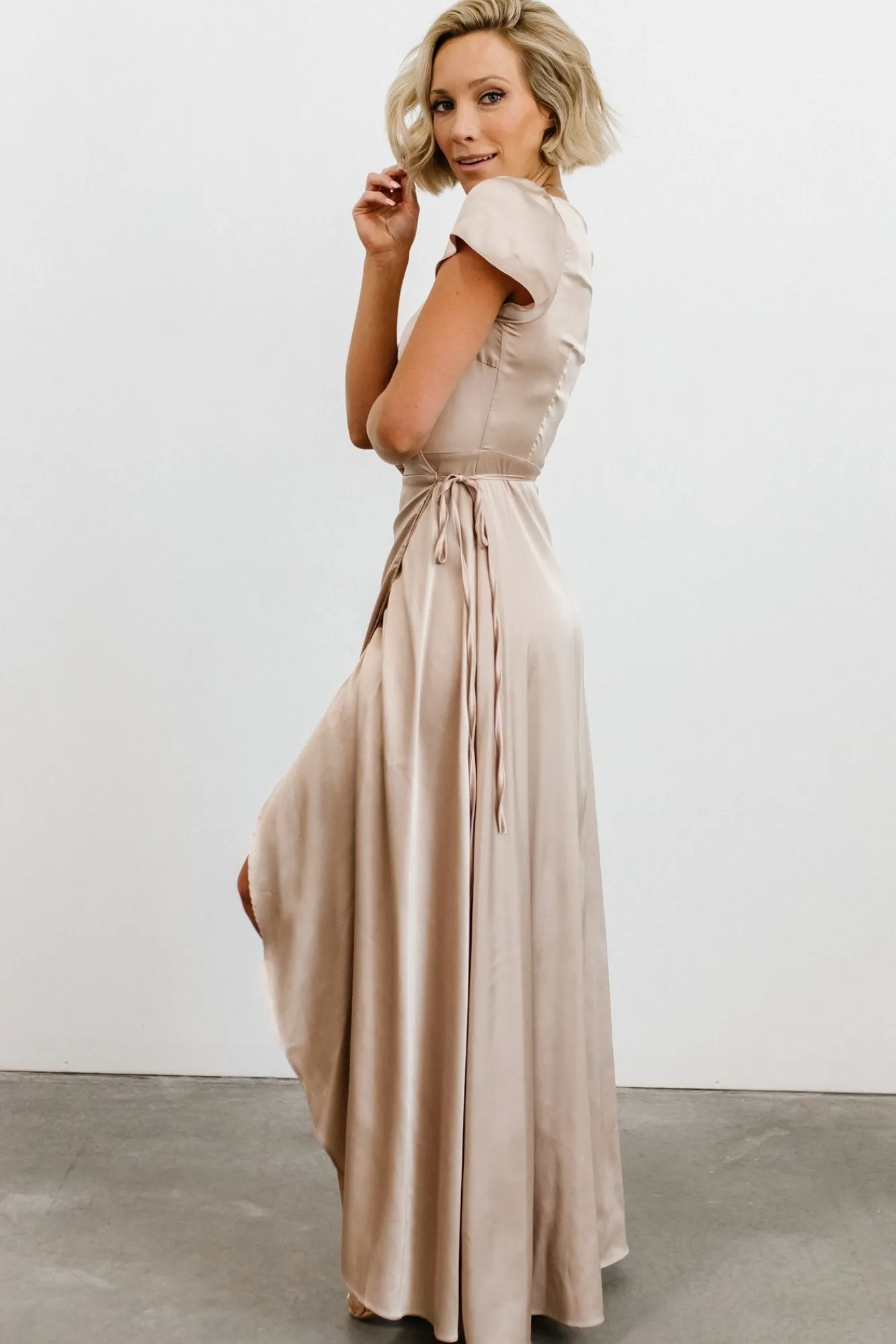Baltic Born Krystal Satin Wrap Gown |