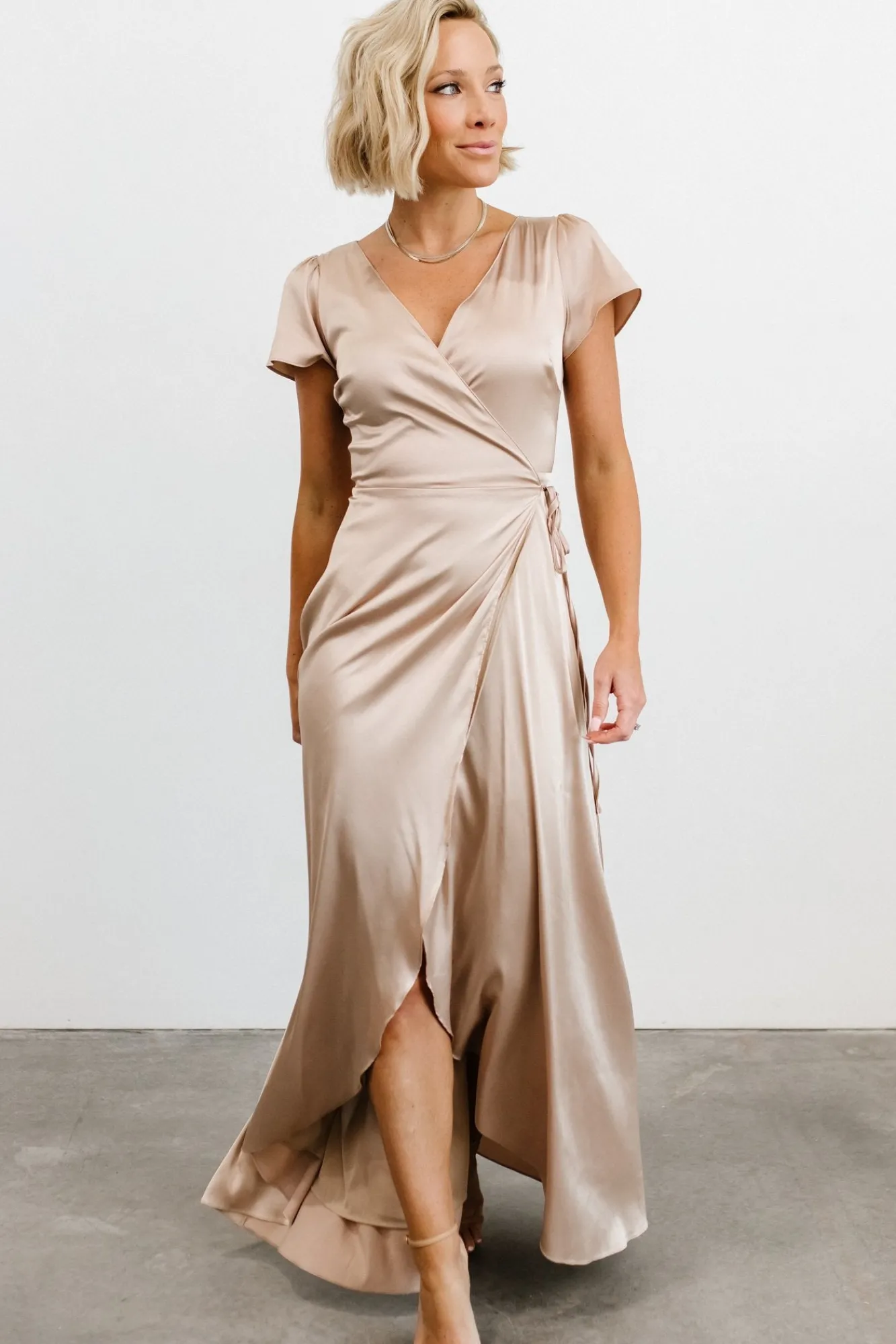 Baltic Born Krystal Satin Wrap Gown |