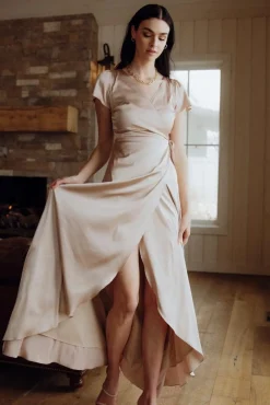 Baltic Born Krystal Satin Wrap Gown |