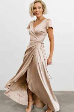 Baltic Born Krystal Satin Wrap Gown |