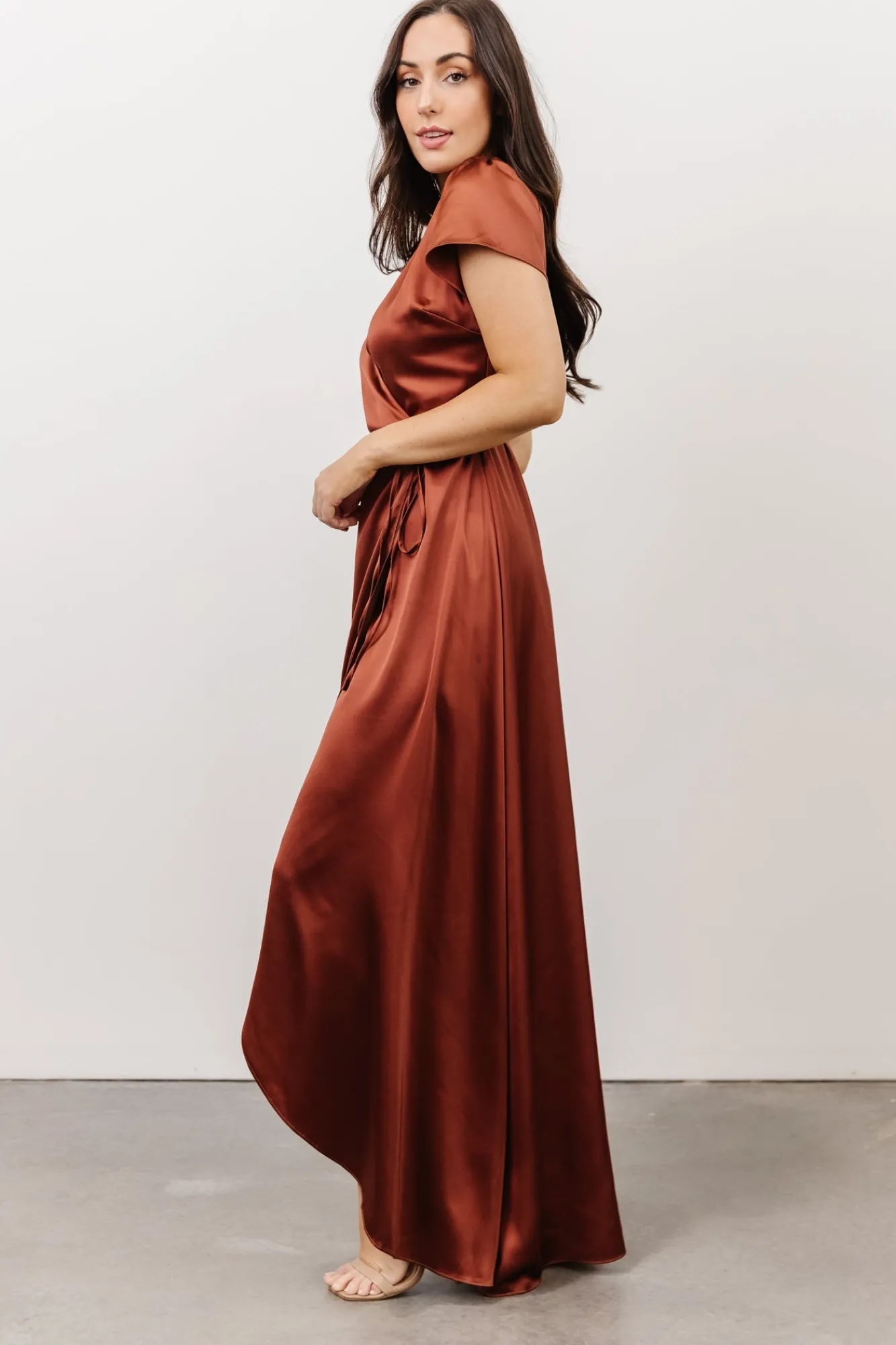 Baltic Born Krystal Satin Wrap Gown |