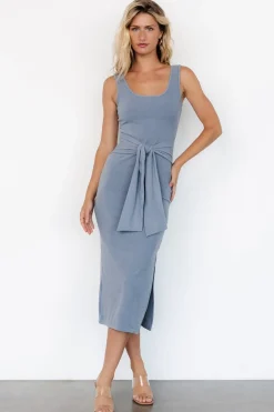 Baltic Born Kylee Front Tie Dress | Dusty Blue