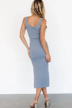 Baltic Born Kylee Front Tie Dress | Dusty Blue