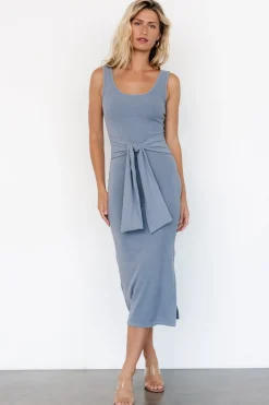 Baltic Born Kylee Front Tie Dress | Dusty Blue