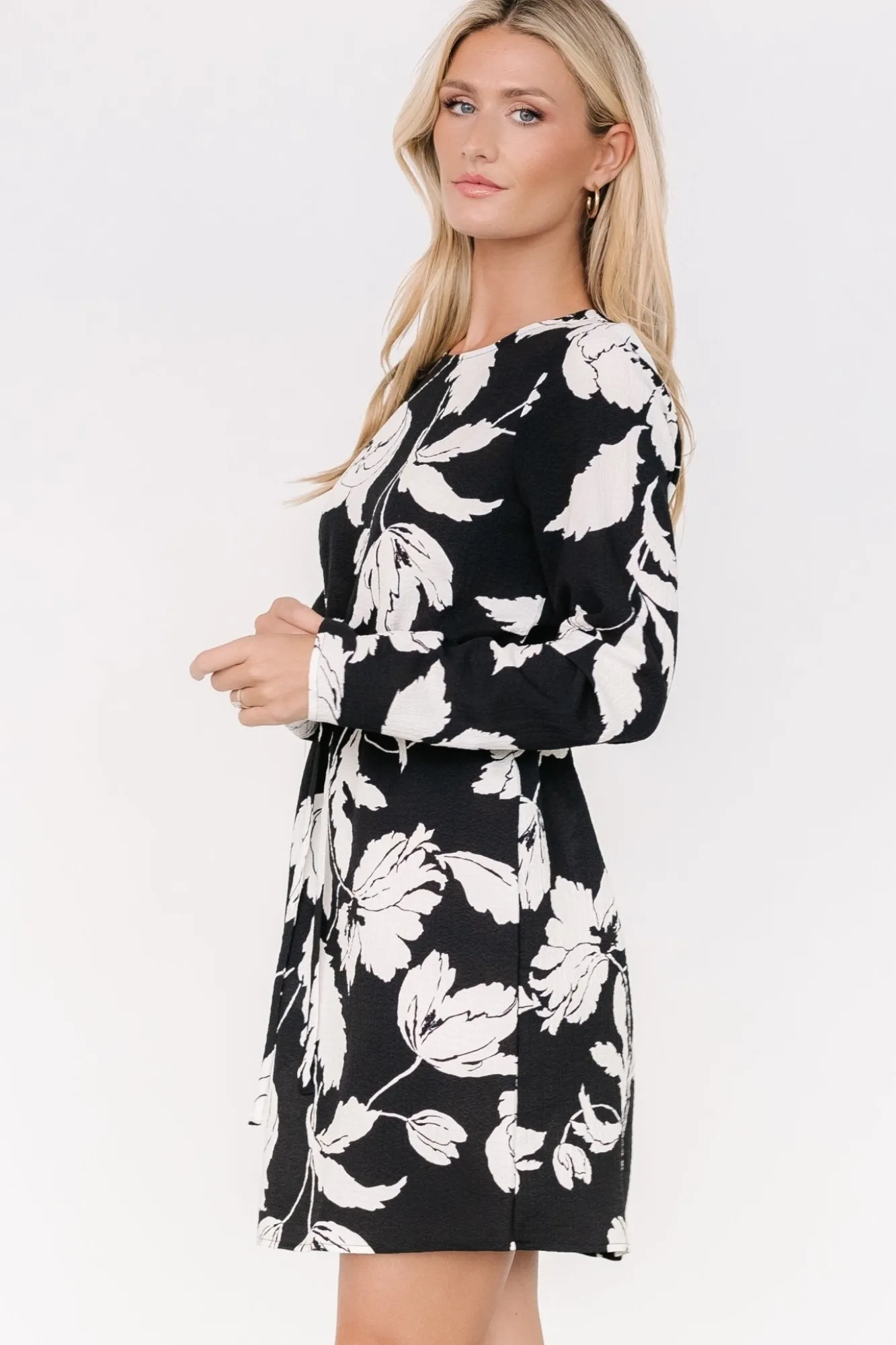 Baltic Born Kyoto Short Dress | Black + White Floral