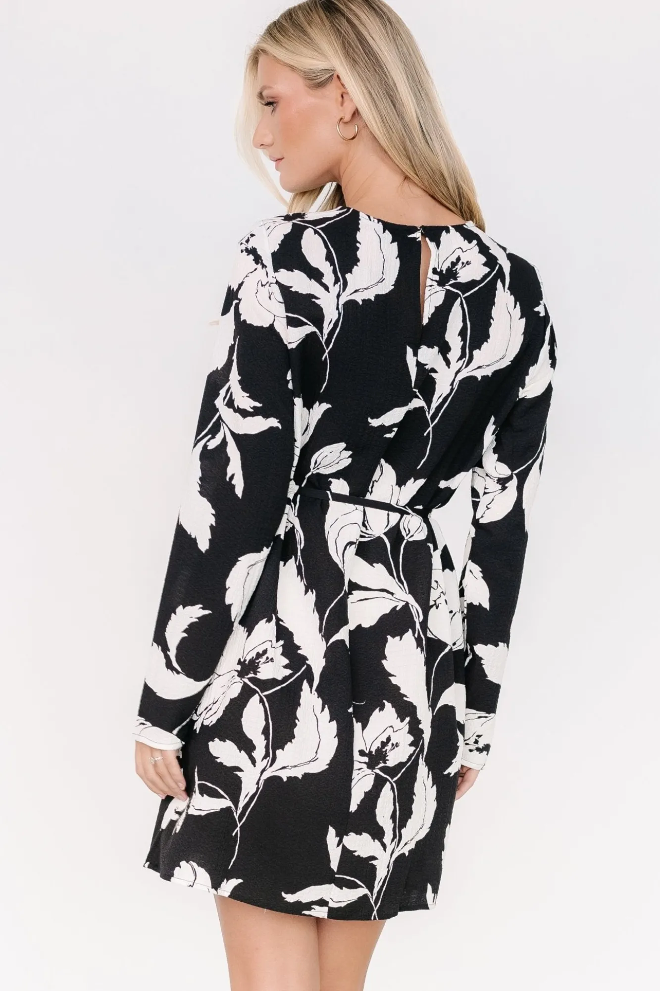 Baltic Born Kyoto Short Dress | Black + White Floral
