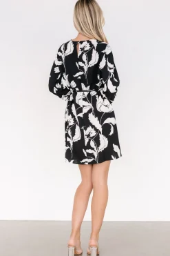 Baltic Born Kyoto Short Dress | Black + White Floral