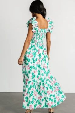 Baltic Born Laguna Smocked Maxi Dress | Green Floral