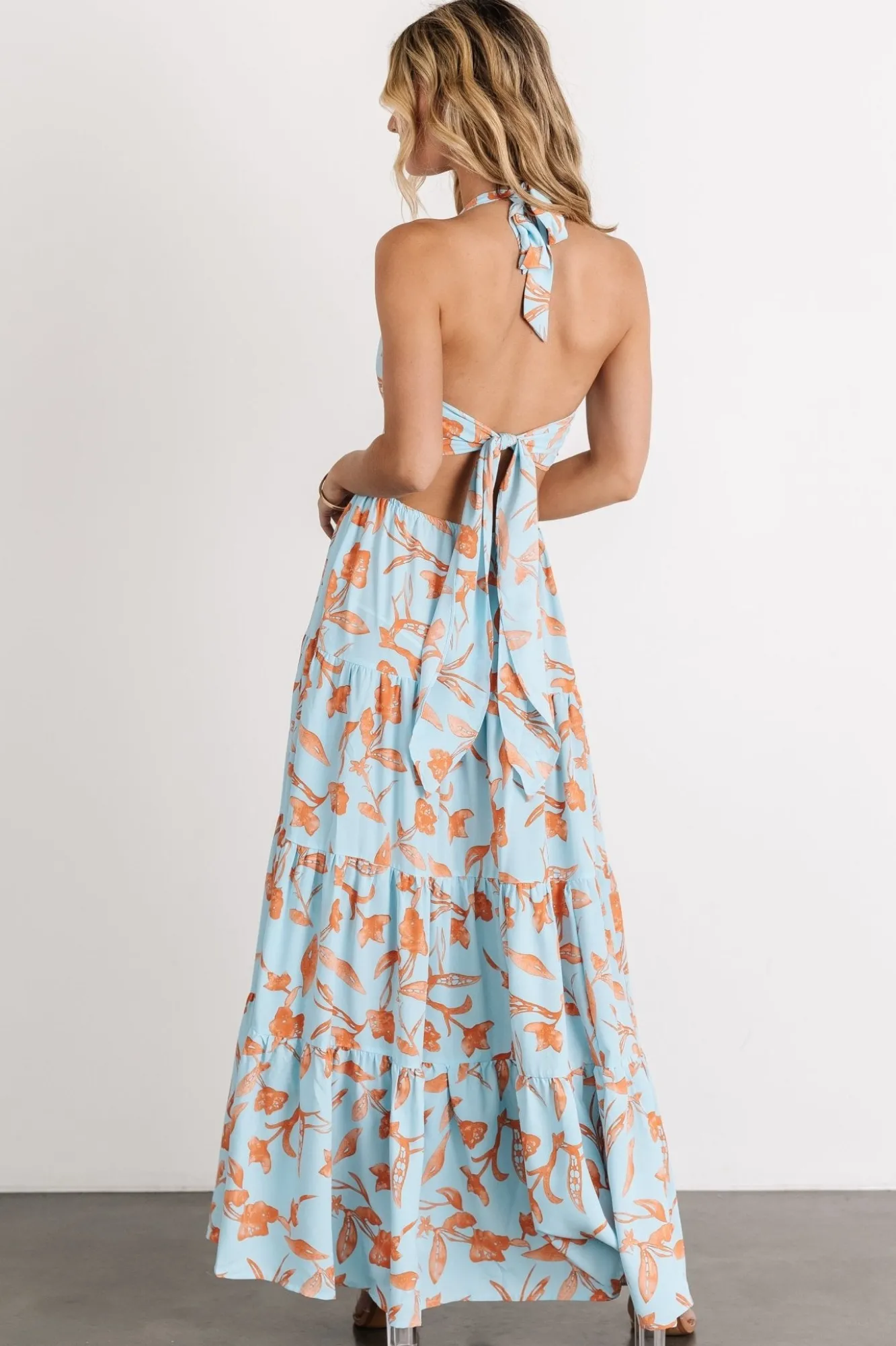Baltic Born Laie Back Tie Maxi Dress | Blue + Orange