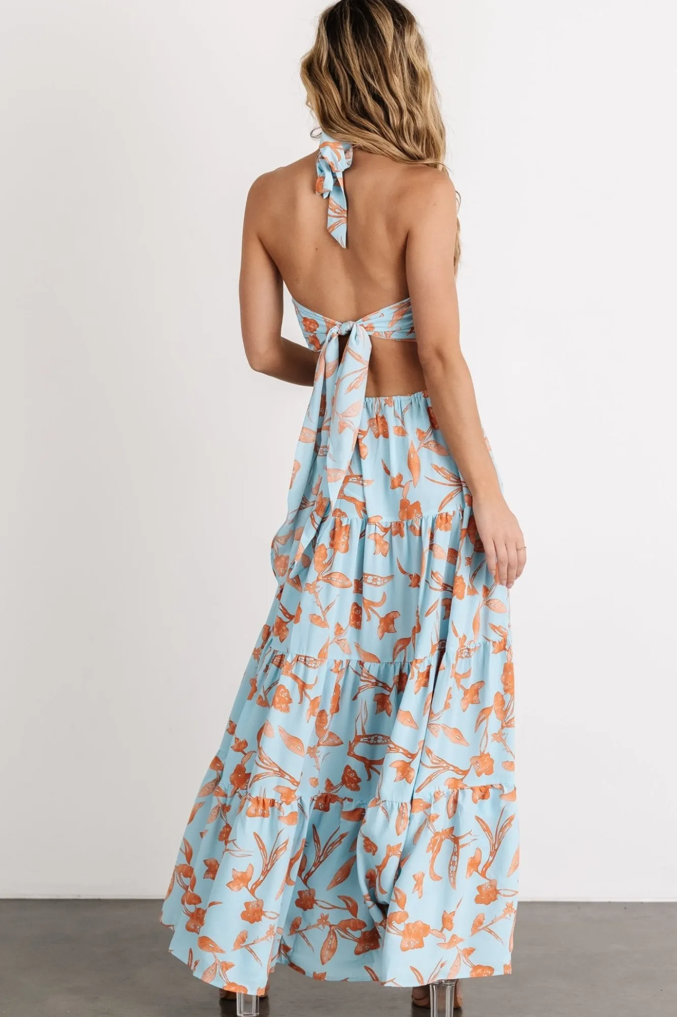Baltic Born Laie Back Tie Maxi Dress | Blue + Orange