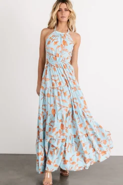 Baltic Born Laie Back Tie Maxi Dress | Blue + Orange