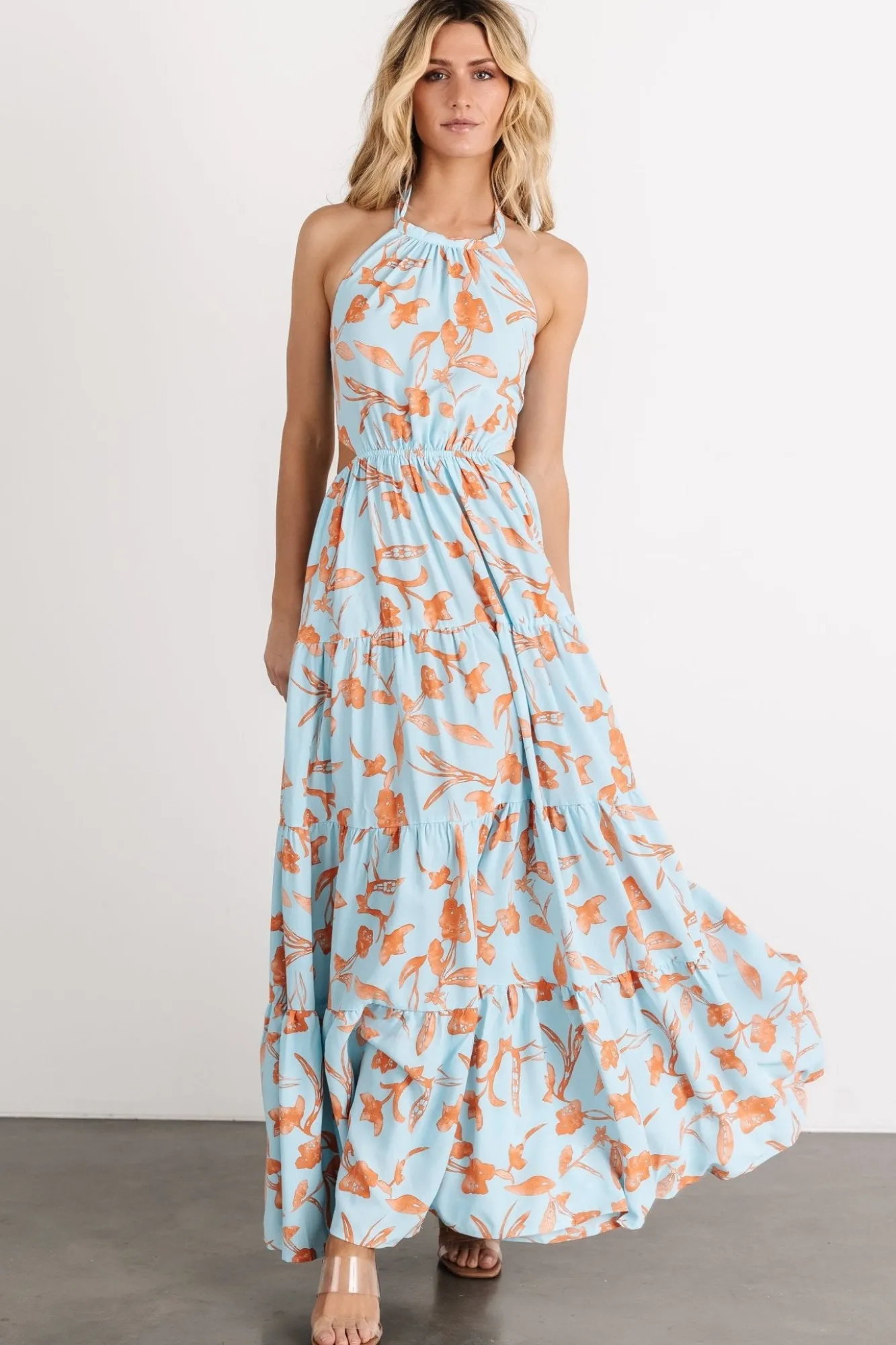 Baltic Born Laie Back Tie Maxi Dress | Blue + Orange