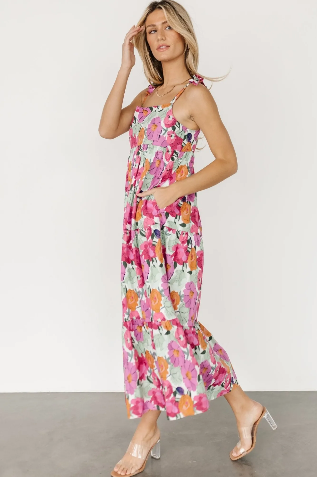 Baltic Born Lakewood Tie Dress | Pink Multi
