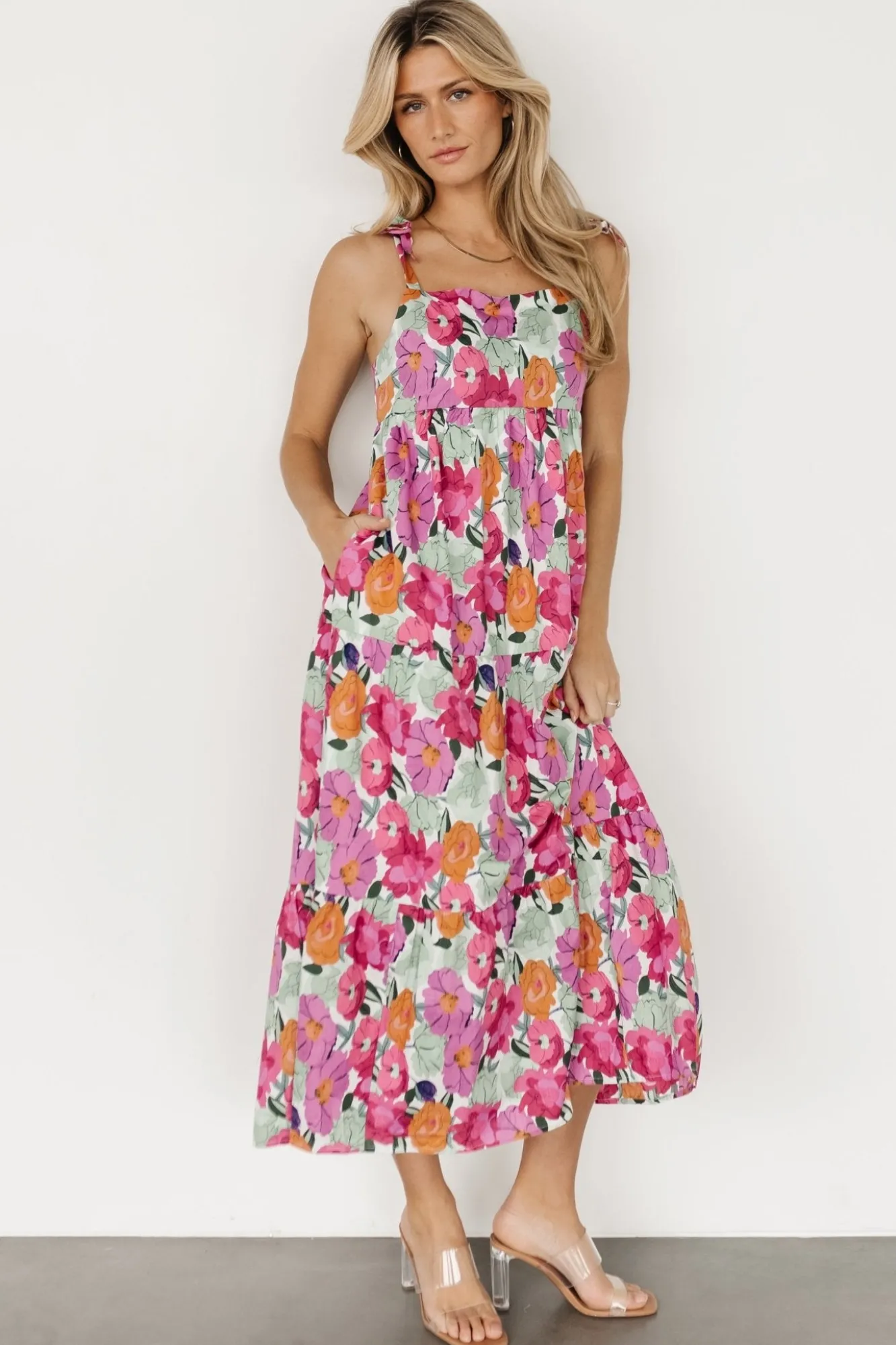 Baltic Born Lakewood Tie Dress | Pink Multi