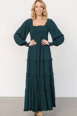 Baltic Born Lana Smocked Maxi Dress | Dark Green