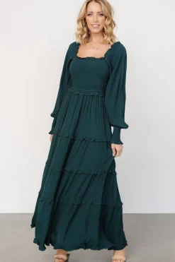 Baltic Born Lana Smocked Maxi Dress | Dark Green