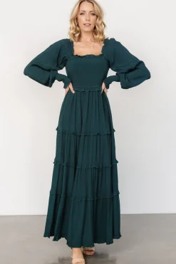 Baltic Born Lana Smocked Maxi Dress | Dark Green