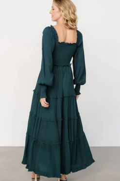 Baltic Born Lana Smocked Maxi Dress | Dark Green