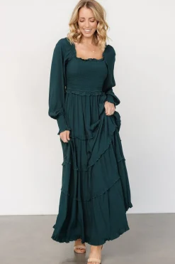 Baltic Born Lana Smocked Maxi Dress | Dark Green