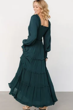 Baltic Born Lana Smocked Maxi Dress | Dark Green