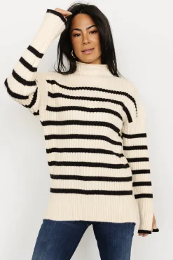 Baltic Born Landell Striped Sweater | Ivory + Black