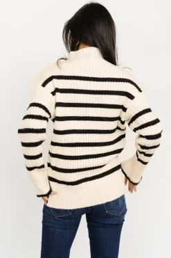Baltic Born Landell Striped Sweater | Ivory + Black